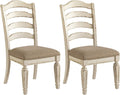 Upholstered Dining Chairs Set, Antique White, 2 Count